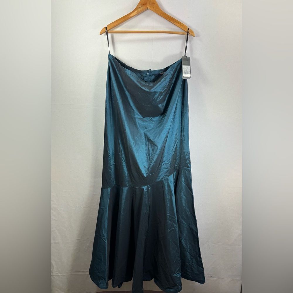 Tadashi SHoji Taffeta A-Line Lake iridescent Long Skirt Style # 5B528L Size 16